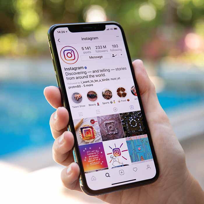 Instagram on a phone