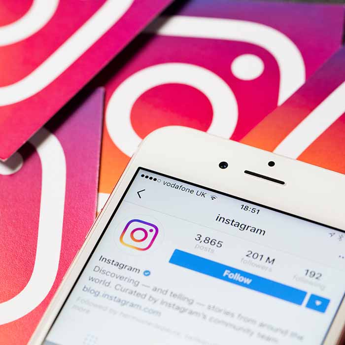 Instagram app on a phone