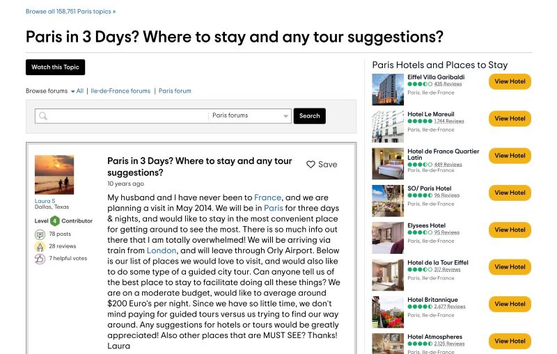 People searching for information about Paris in Tripadvisor