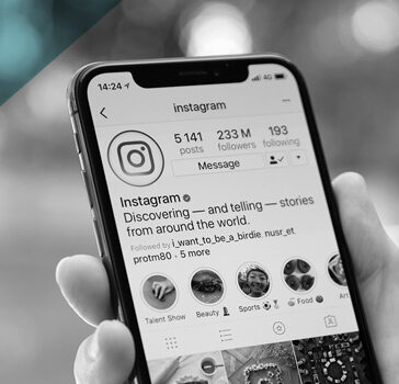 Someone using Instagram on their mobile