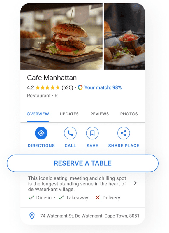 Google Business Profile for Cafe Manhattan