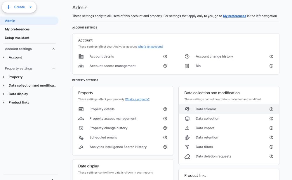 Google Analytics data streams