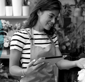 woman working in flower shop